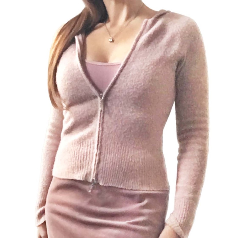 STEFANEL Dusty Rose Wool Hoodie